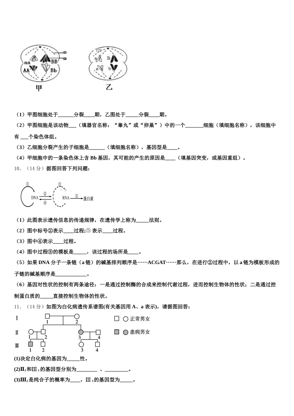 西藏林芝市一中2025年生物高一下期末综合测试模拟试题含解析_第3页