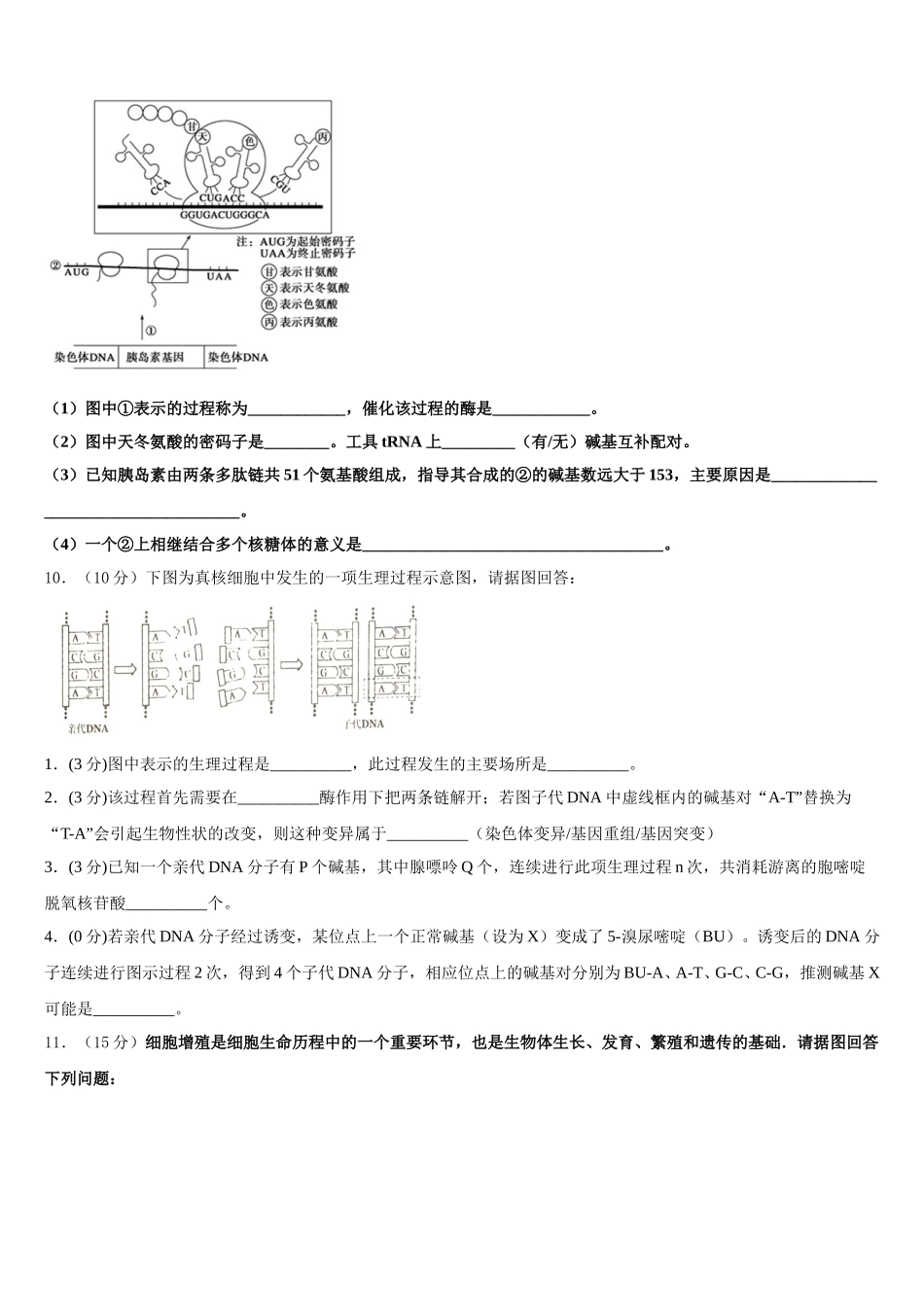 2025年山东省邹平一中生物高一下期末调研模拟试题含解析_第3页