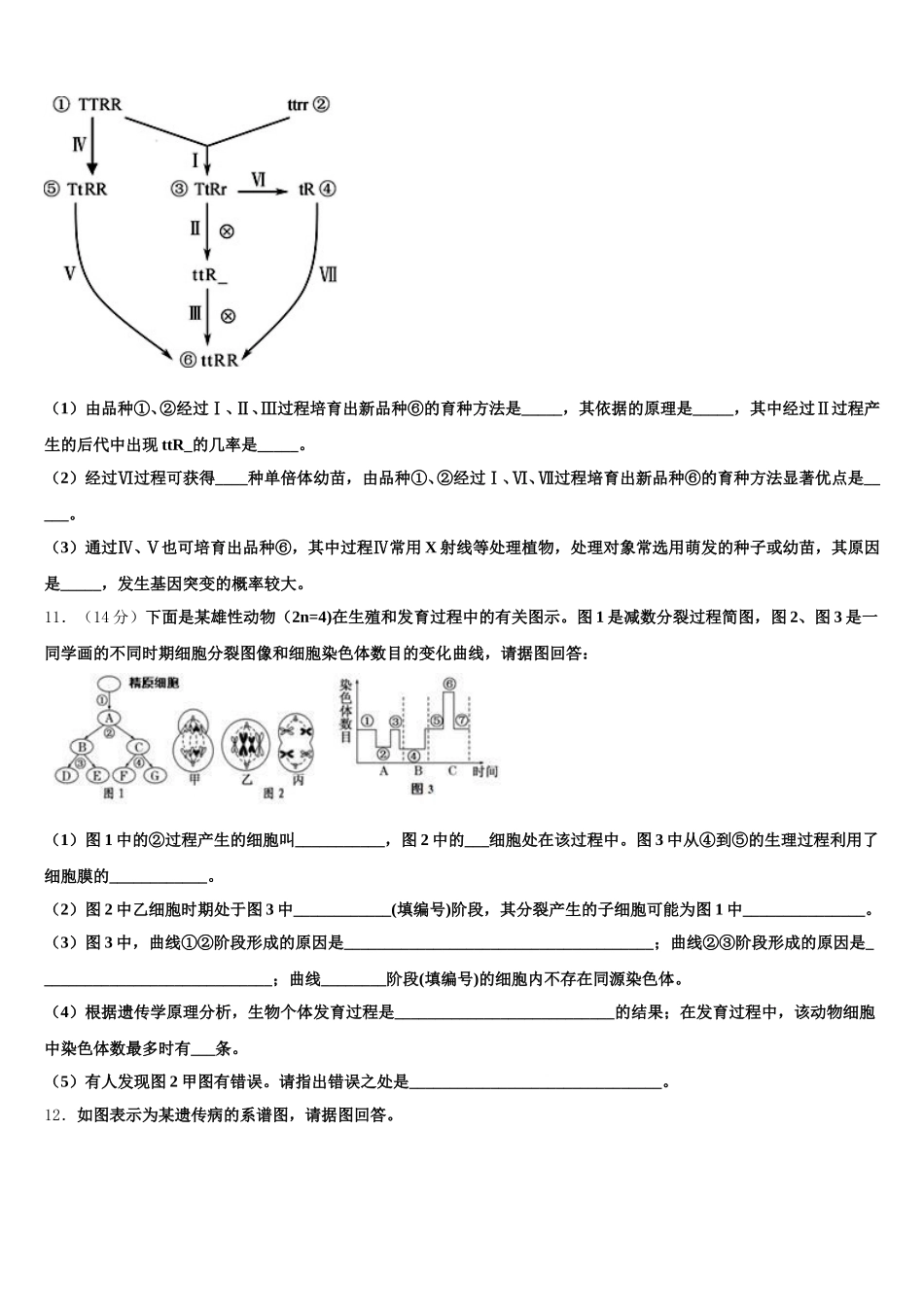 2025年山东省昌乐县第一中学生物高一下期末质量跟踪监视模拟试题含解析_第3页