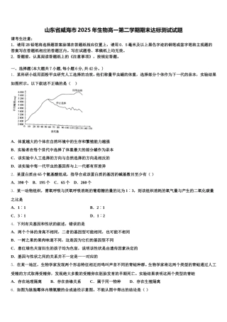 山东省威海市2025年生物高一第二学期期末达标测试试题含解析