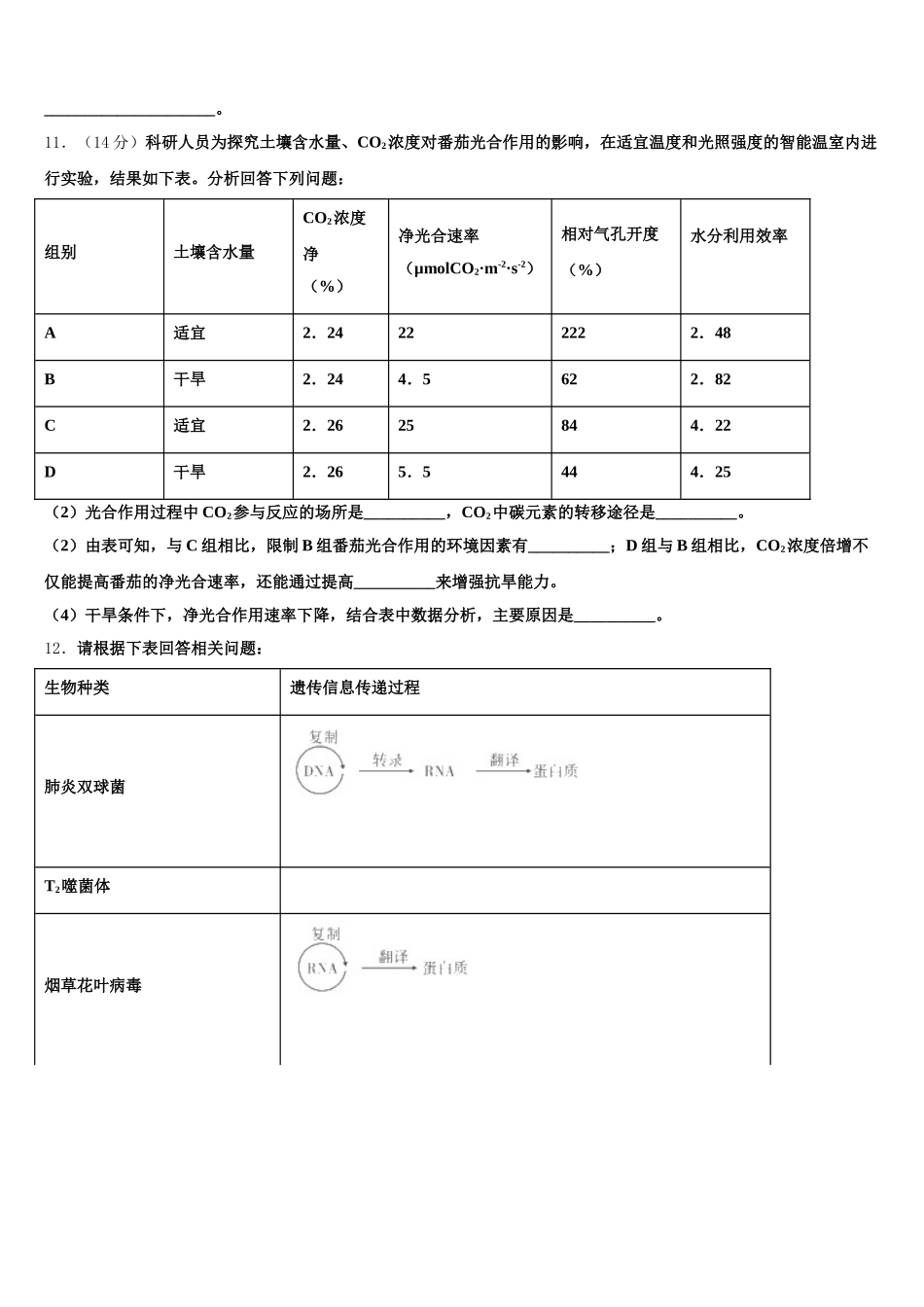 山东禹城市综合高中2024-2025学年生物高一第二学期期末达标检测模拟试题含解析_第3页