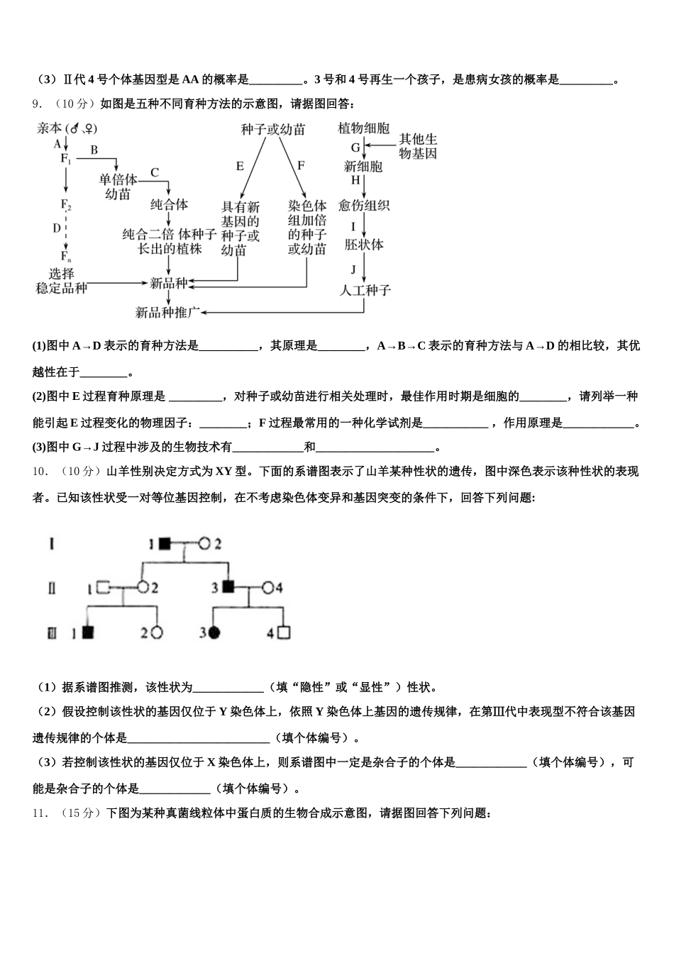 2025年山东省滨州市博兴县第一中学生物高一下期末复习检测模拟试题含解析_第3页