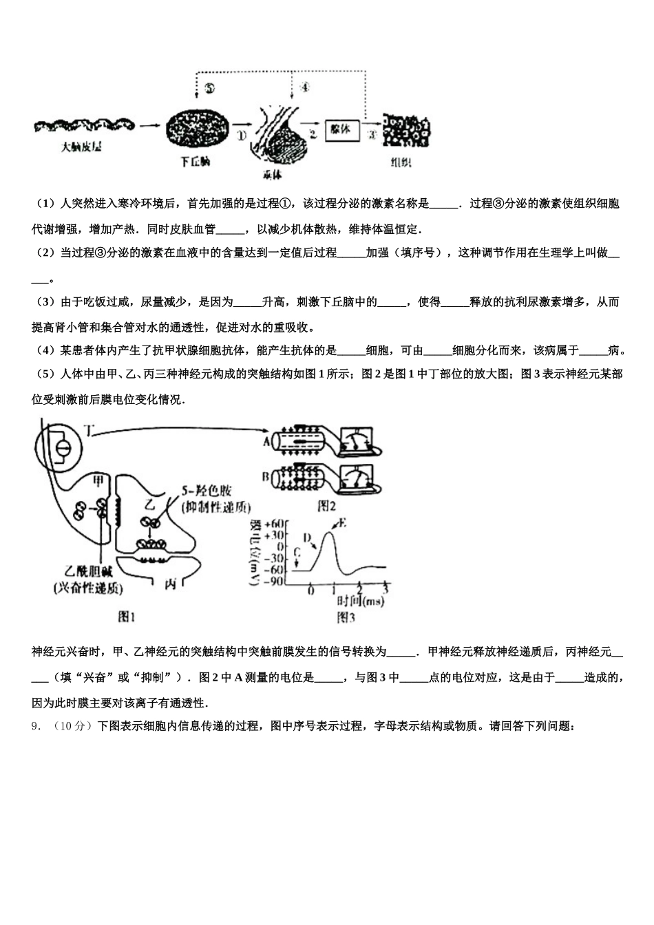 2025届山东省青州第二中学生物高一下期末学业水平测试模拟试题含解析_第3页