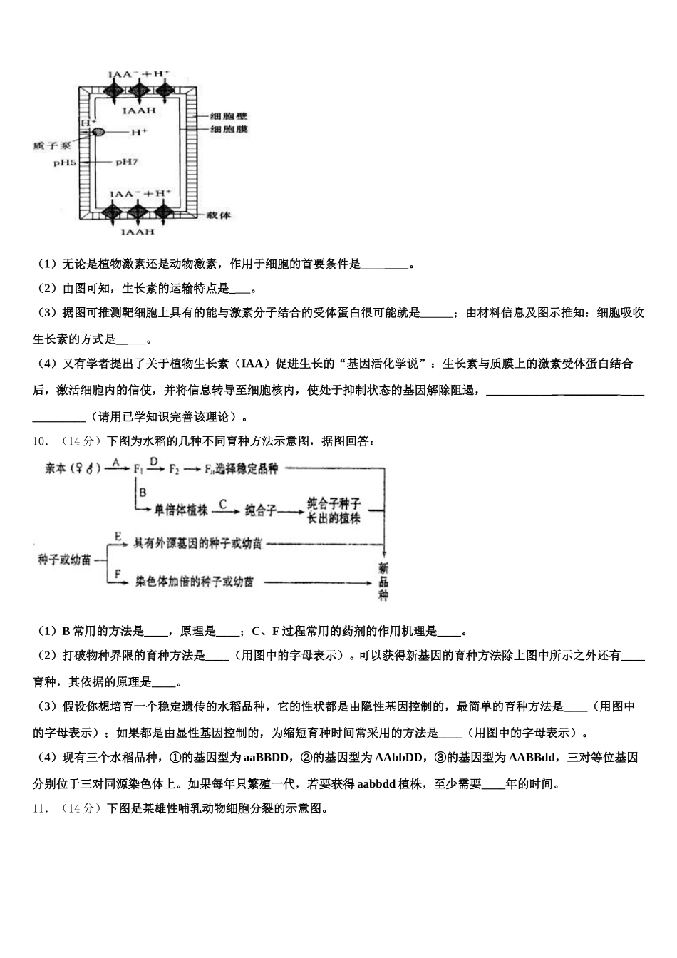 山东省济南市第一中学2024-2025学年高一生物第二学期期末监测试题含解析_第3页