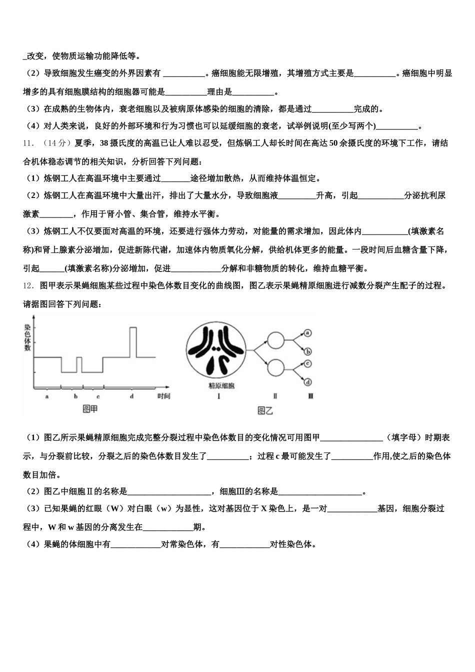山东省邹城市一中2025届生物高一第二学期期末教学质量检测试题含解析_第3页