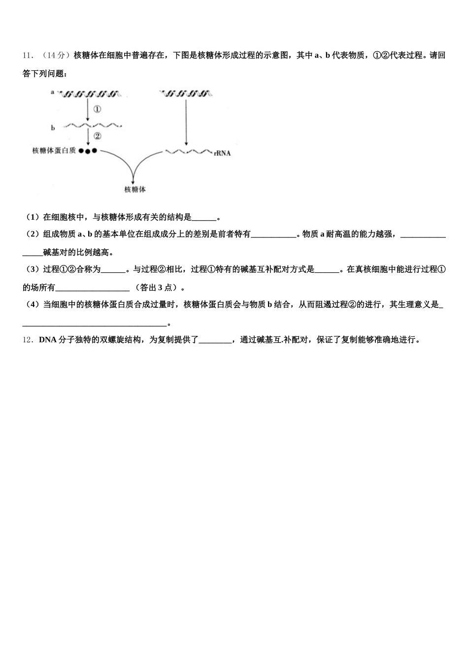 2025届山东省济南育英中学生物高一第二学期期末质量跟踪监视试题含解析_第3页