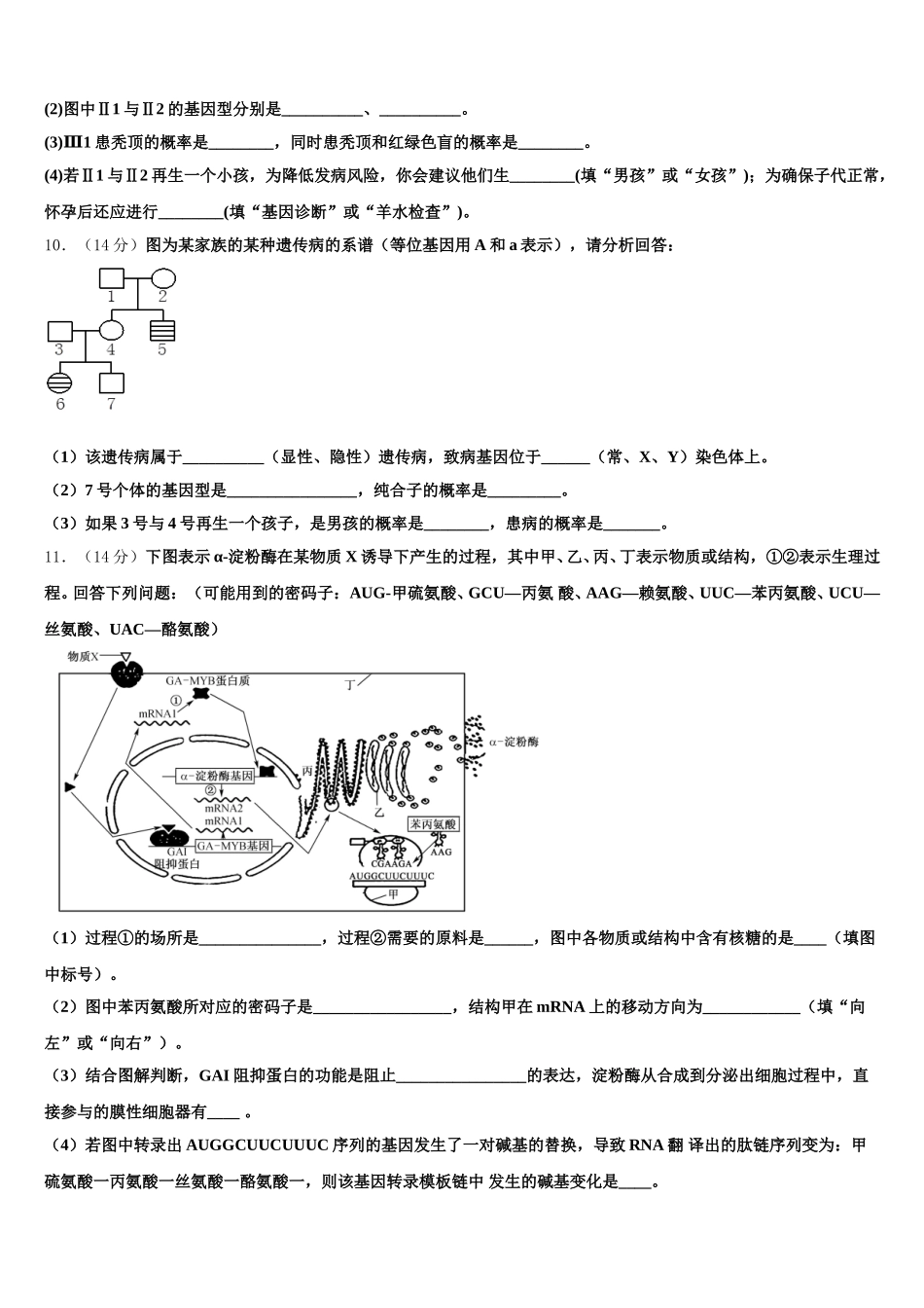 2025届山东省邹城第一中学生物高一下期末统考试题含解析_第3页