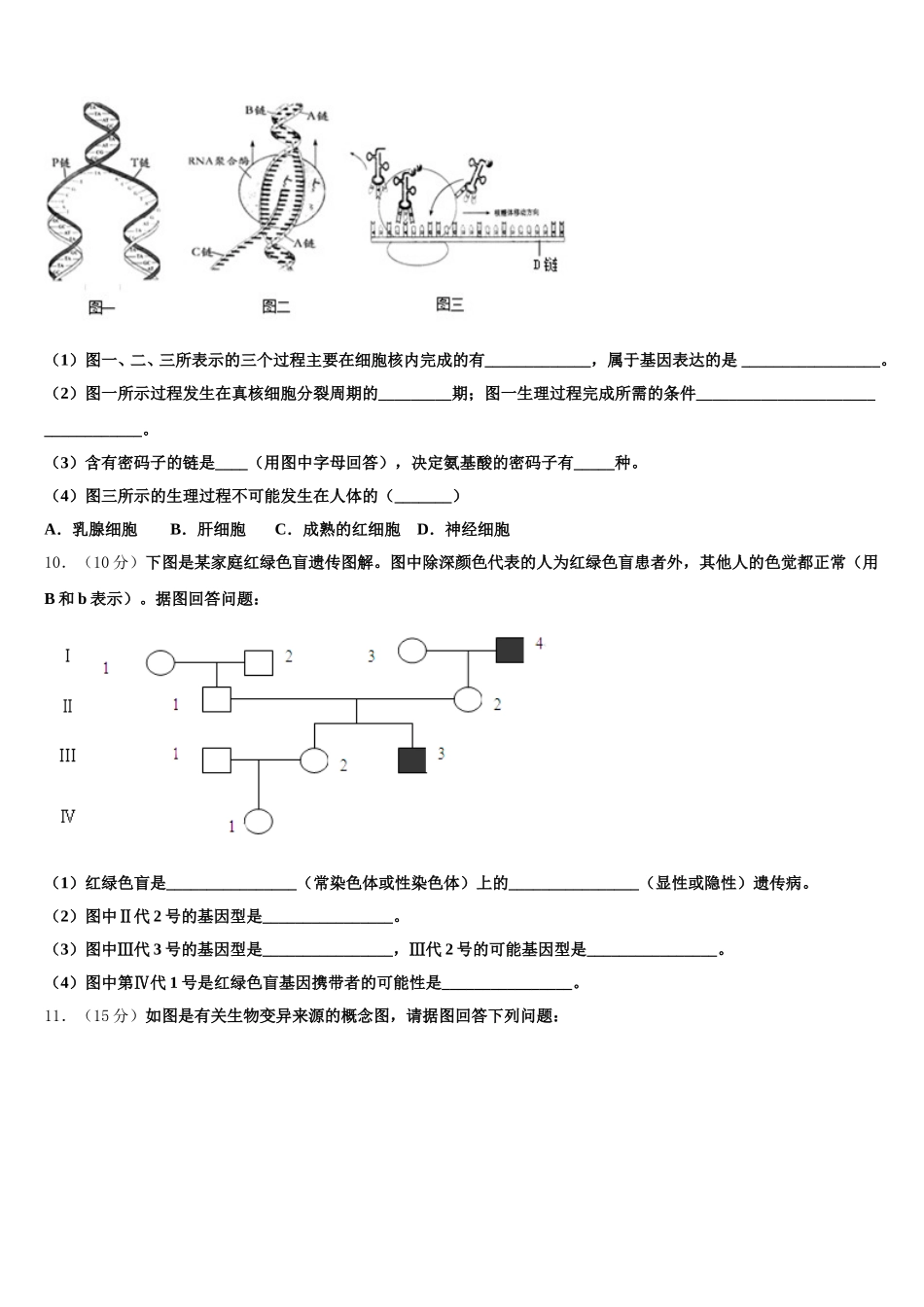 2025届山东省日照第一中学生物高一第二学期期末学业水平测试模拟试题含解析_第3页