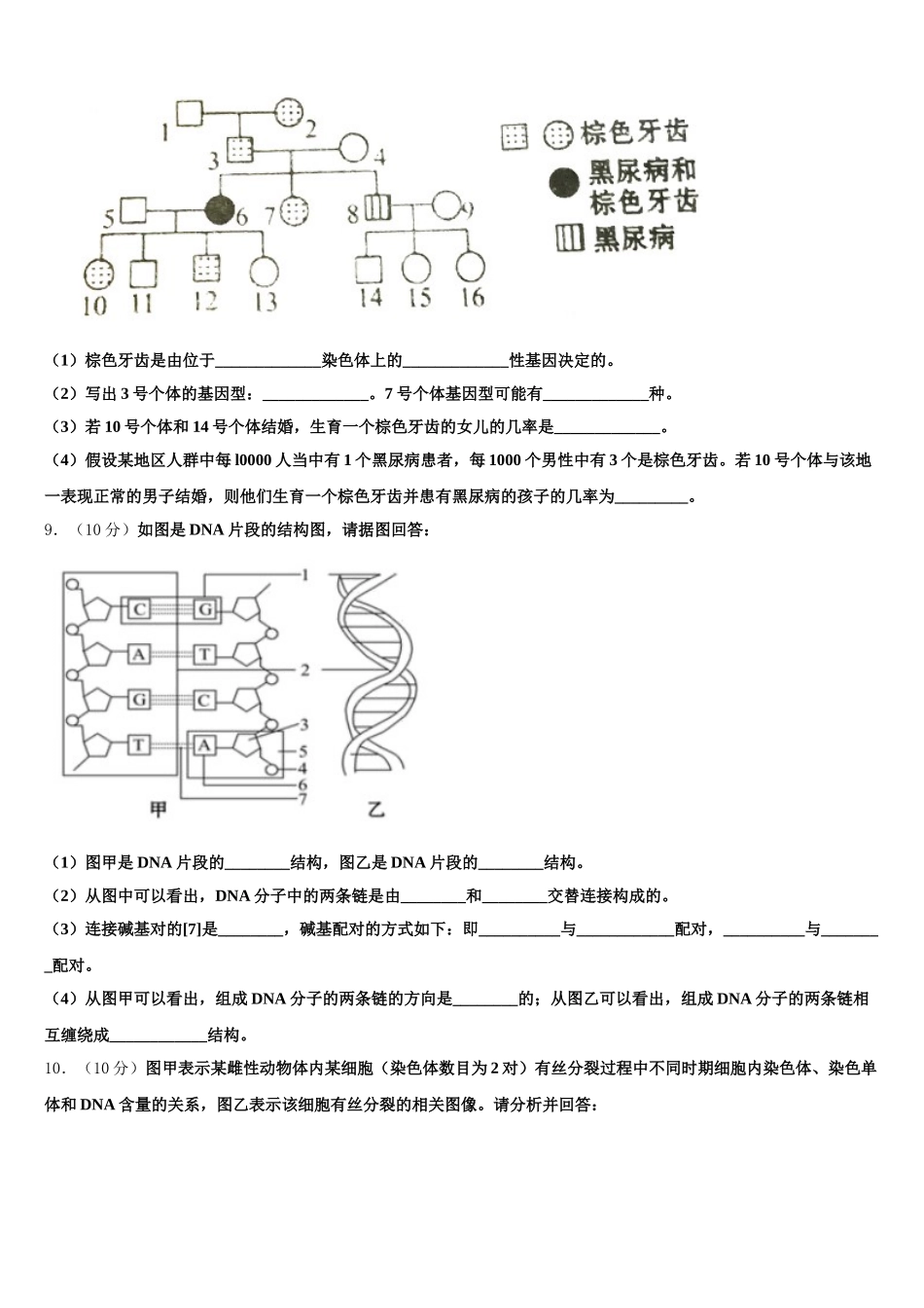 2025年山东省滕州实验中学高一下生物期末综合测试试题含解析_第3页