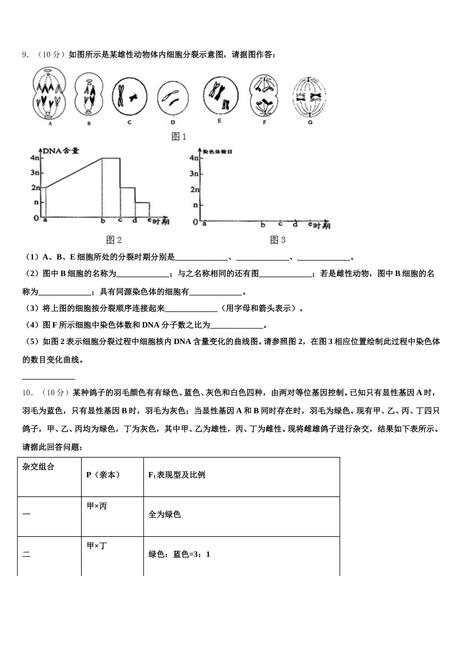 山东德州市陵城区一中2024-2025学年高一下生物期末学业质量监测模拟试题含解析_第3页