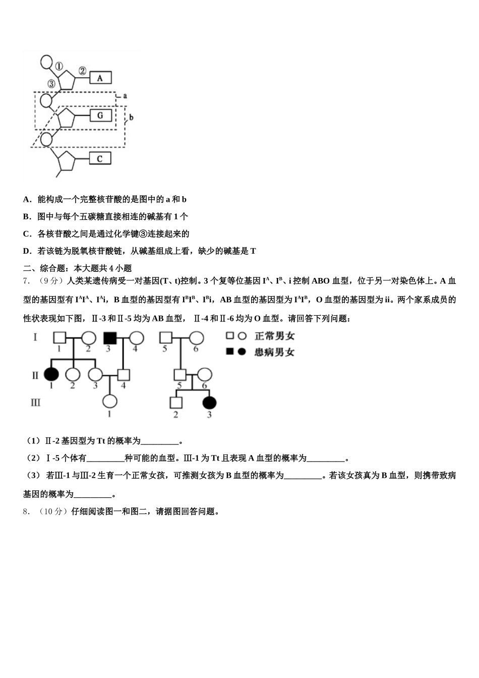 2025年山东省济南市外国语学校高一下生物期末检测模拟试题含解析_第2页