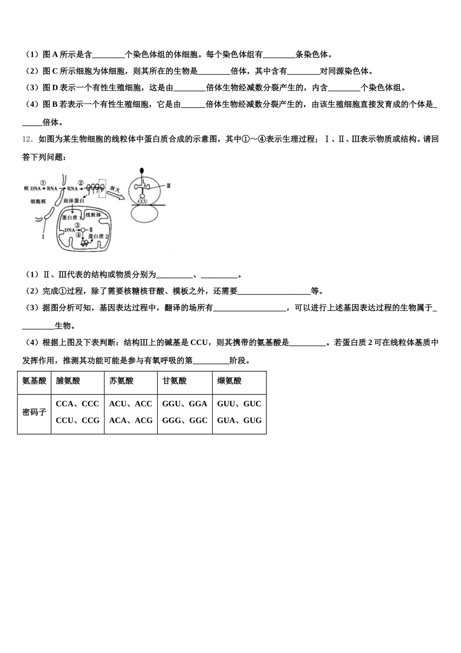 2025年山东省潍坊市普通高中高一生物第二学期期末质量跟踪监视试题含解析_第3页