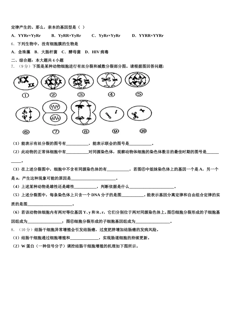 2025年山东省平原县第一中学生物高一第二学期期末达标测试试题含解析_第2页