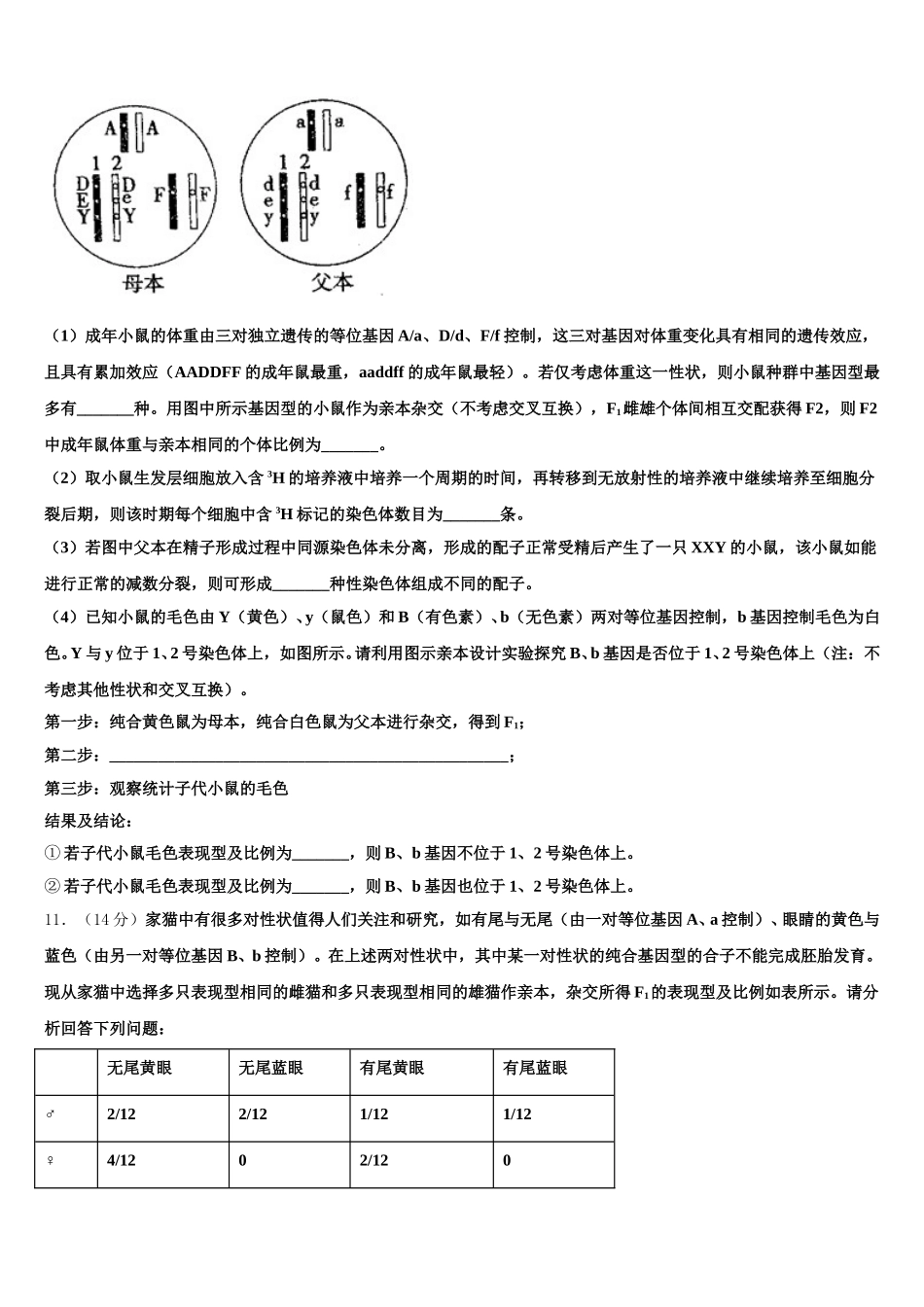 2025届山东省济南市山东师范大学附中生物高一下期末考试模拟试题含解析_第3页