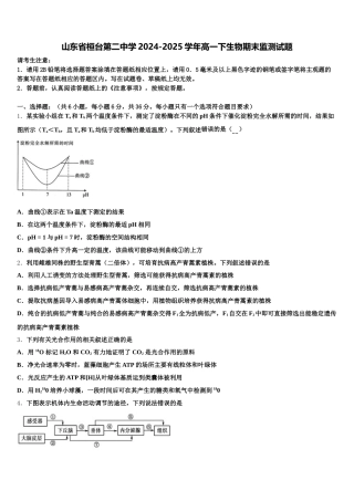 山东省桓台第二中学2024-2025学年高一下生物期末监测试题含解析