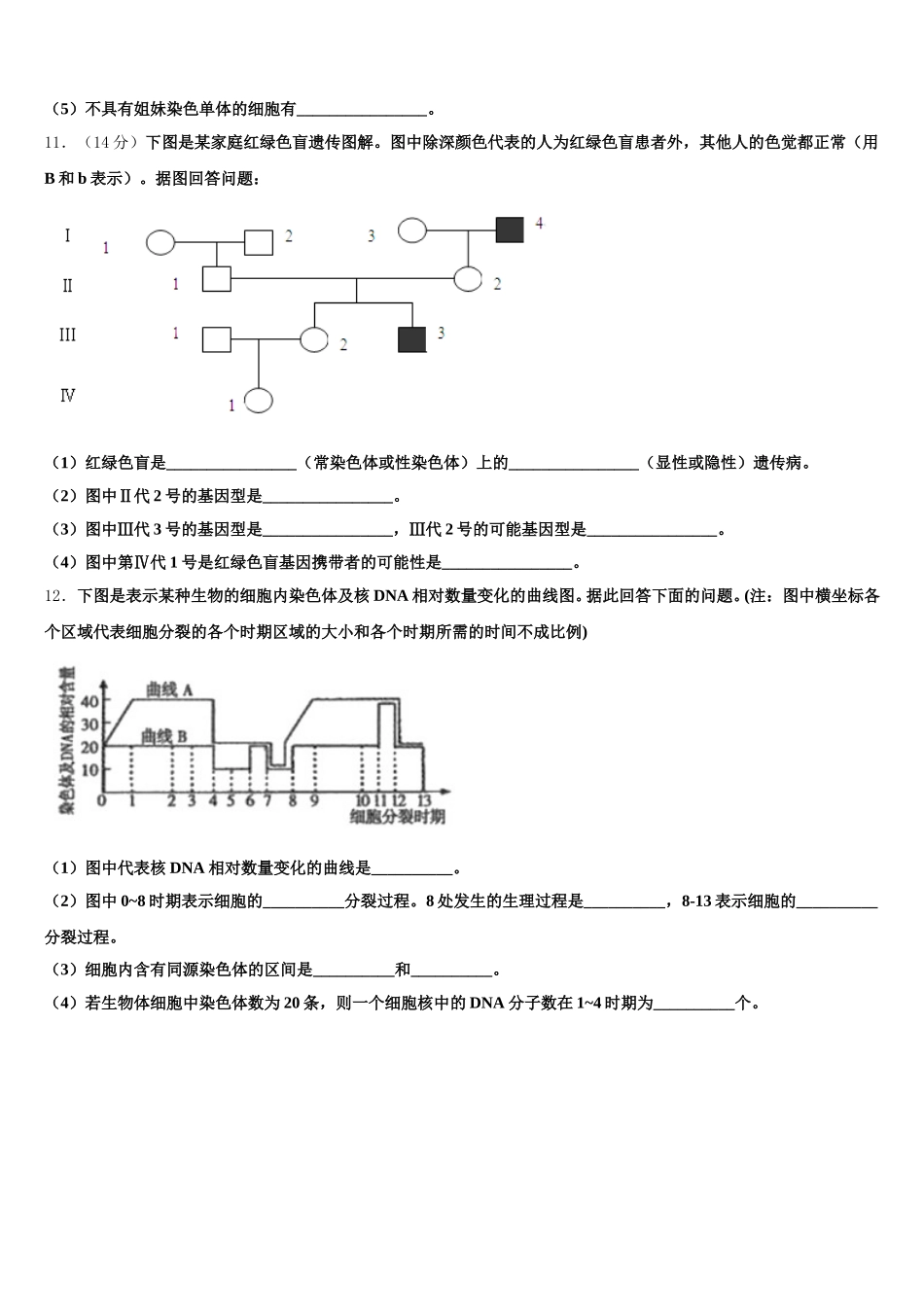 2024-2025学年山东省泰安一中高一下生物期末质量跟踪监视模拟试题含解析_第3页