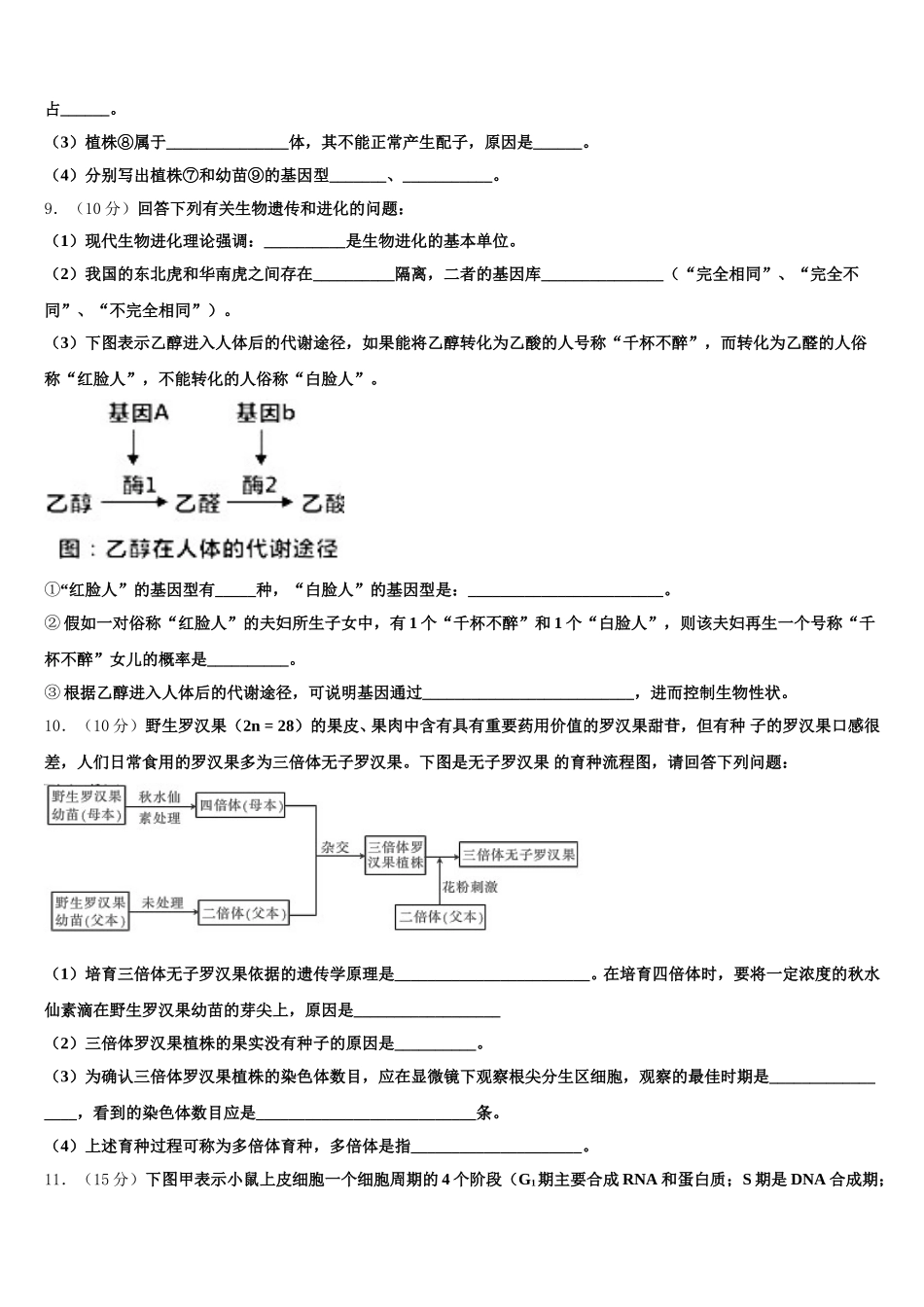 山东省莒县第二中学实验班2025届高一下生物期末预测试题含解析_第3页