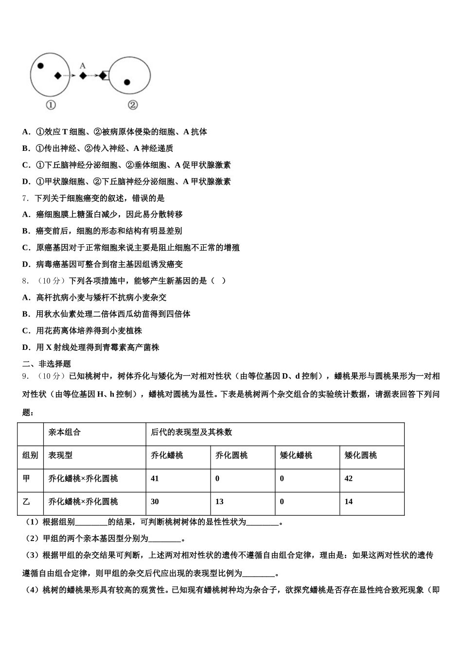 2025年山东省嘉祥一中生物高一第二学期期末联考模拟试题含解析_第2页