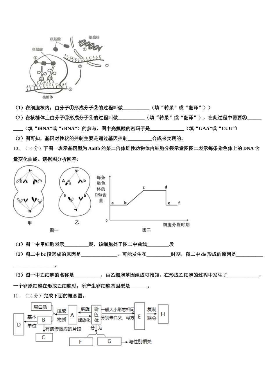 2024-2025学年山东省临沂第一中学高一生物第二学期期末统考试题含解析_第3页