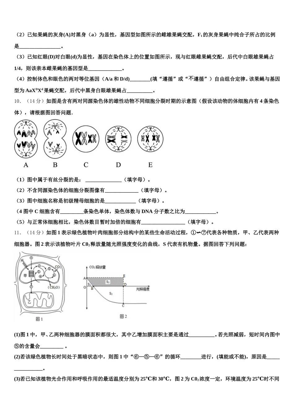 山东省德州市陵城区一中2025届生物高一下期末质量检测模拟试题含解析_第3页