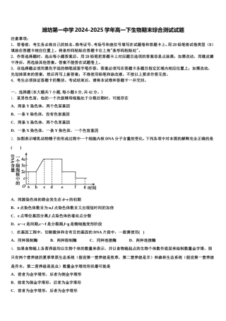 潍坊第一中学2024-2025学年高一下生物期末综合测试试题含解析