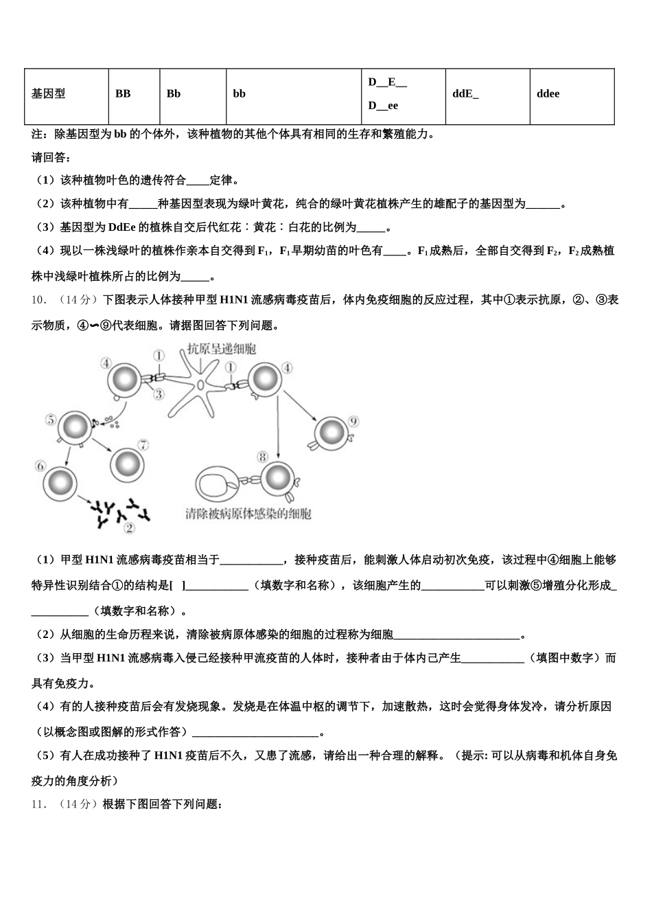 2024-2025学年山东省临沂市兰陵县第一中学生物高一下期末调研试题含解析_第3页