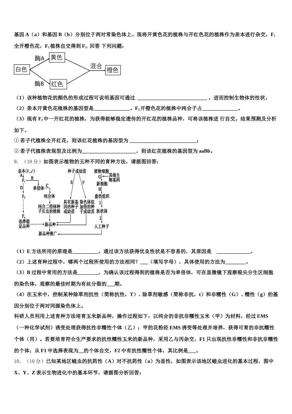 济南市历城第四中学2025届高一生物第二学期期末考试试题含解析_第3页