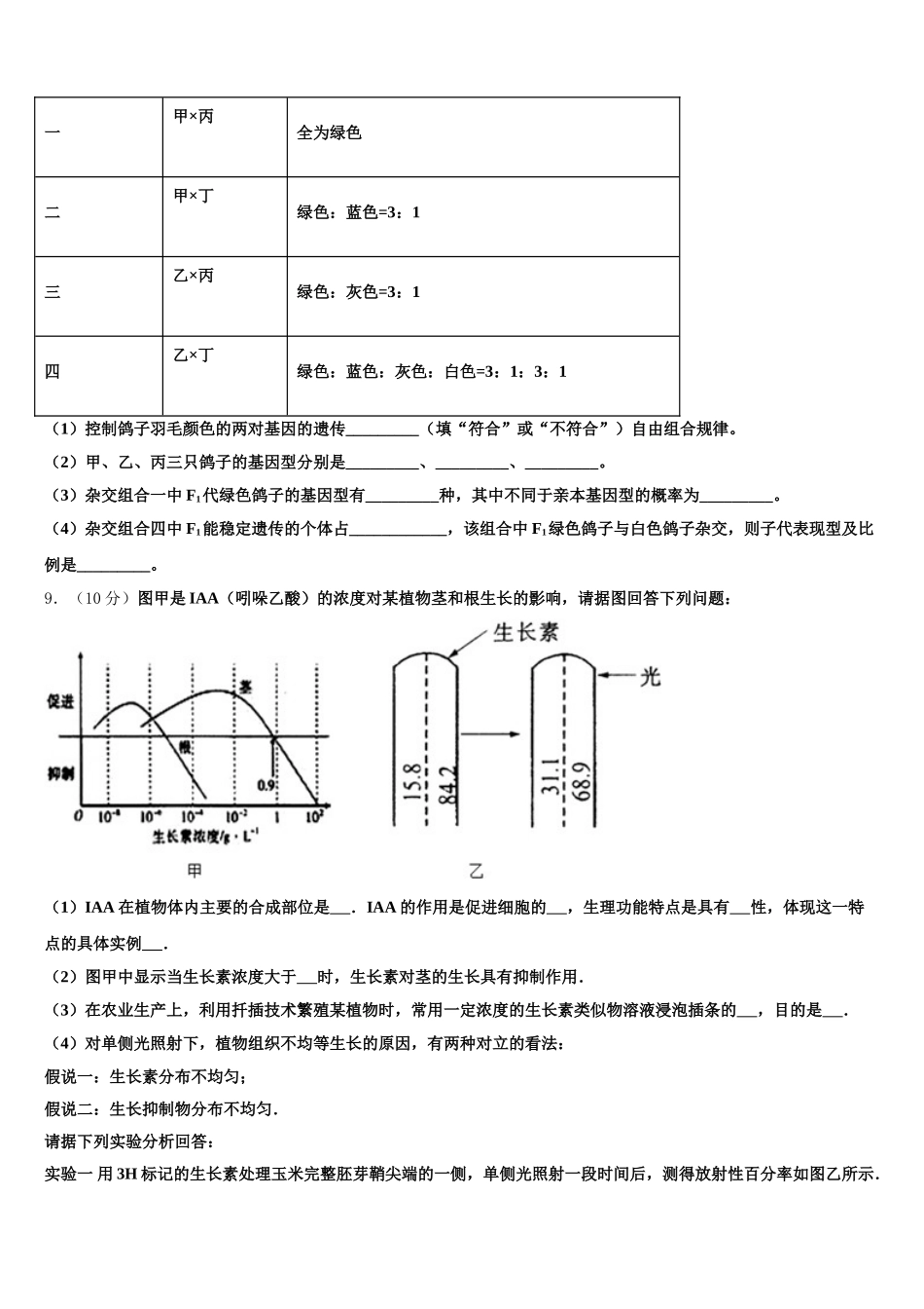 山东省滕州市第一中学人教版2025年高一生物第二学期期末经典模拟试题含解析_第3页