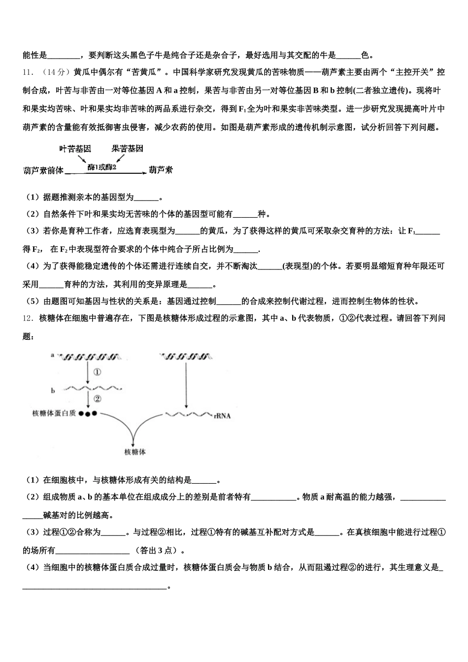 山东省烟台市栖霞市2024-2025学年高一生物第二学期期末经典试题含解析_第3页