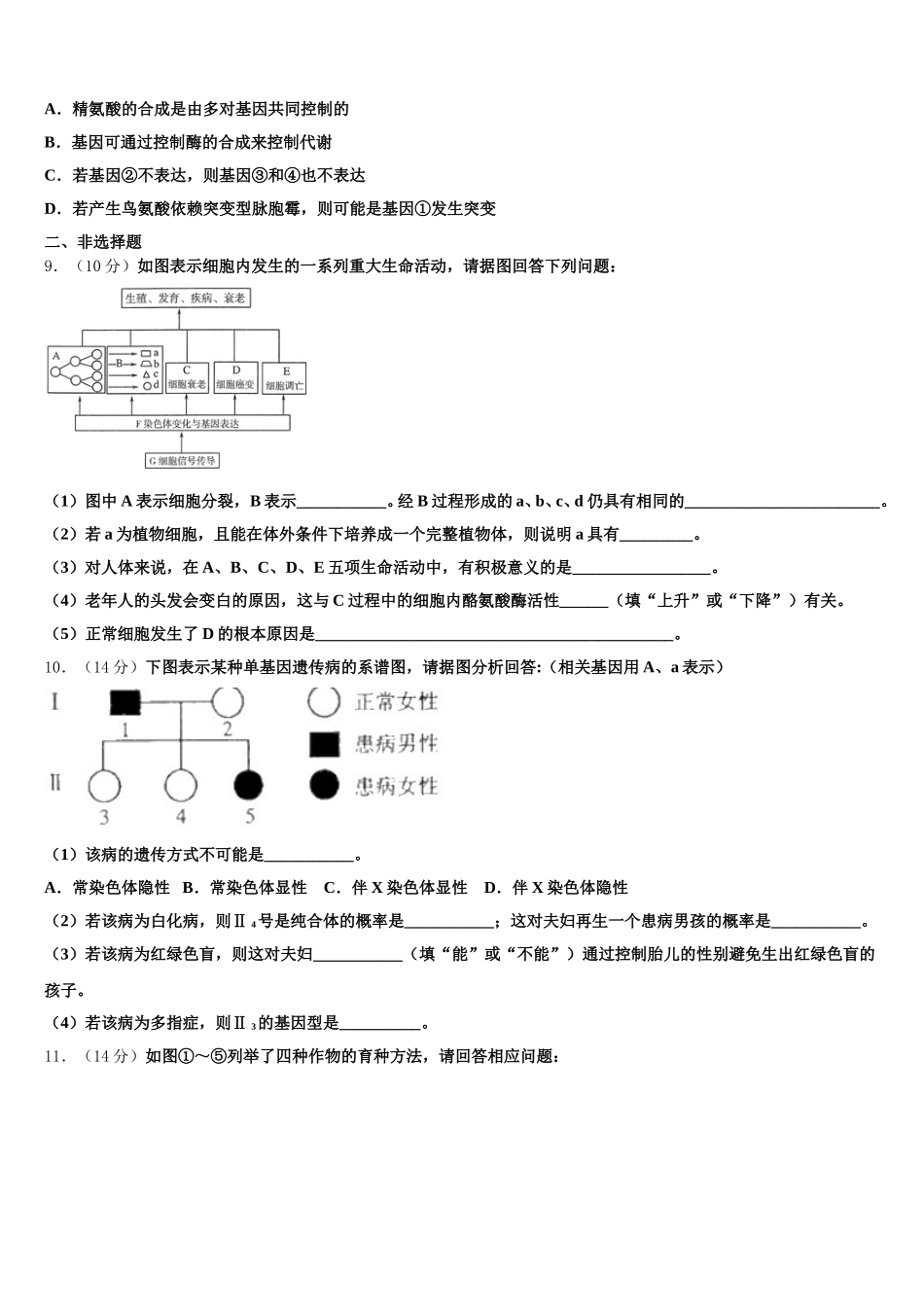 2025年山东省沂源县二中生物高一下期末联考模拟试题含解析_第3页