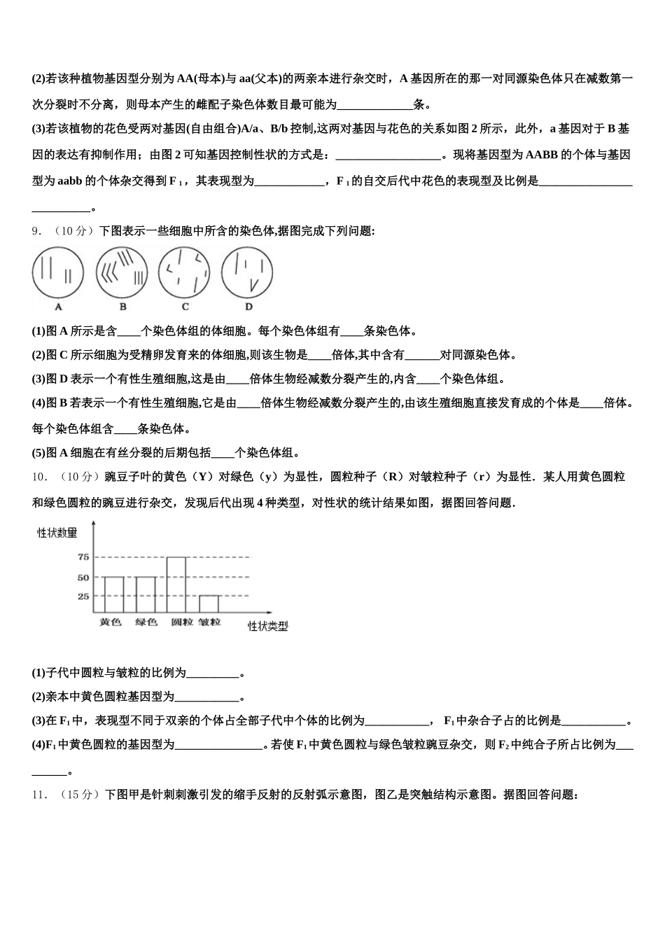 2024-2025学年山东省滨州市惠民县中学生物高一下期末统考试题含解析_第3页
