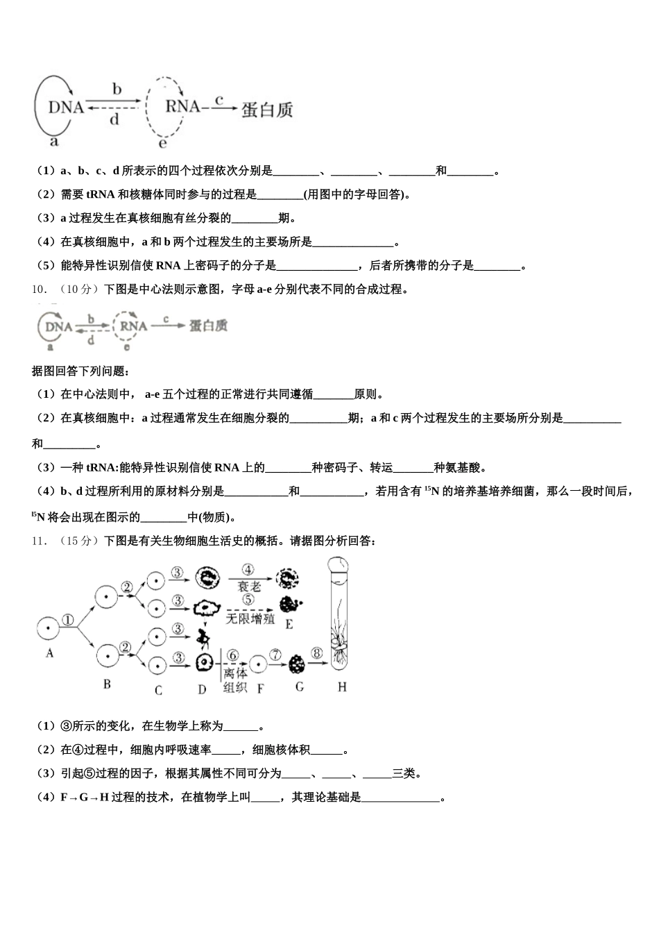 2025届山东省北镇中学生物高一第二学期期末调研模拟试题含解析_第3页