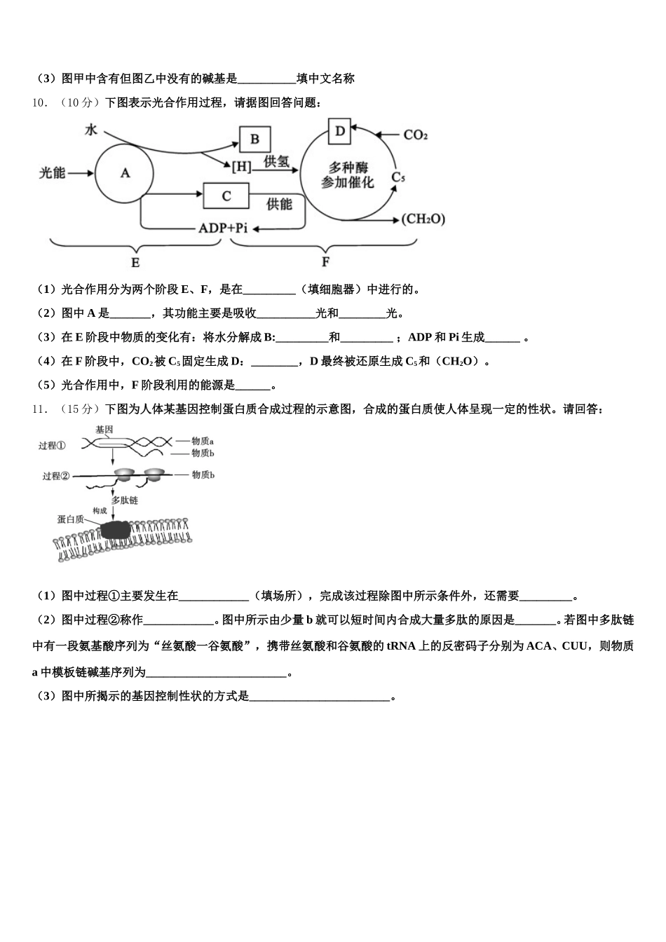 2025年山东省滨州市高一生物第二学期期末质量跟踪监视试题含解析_第3页