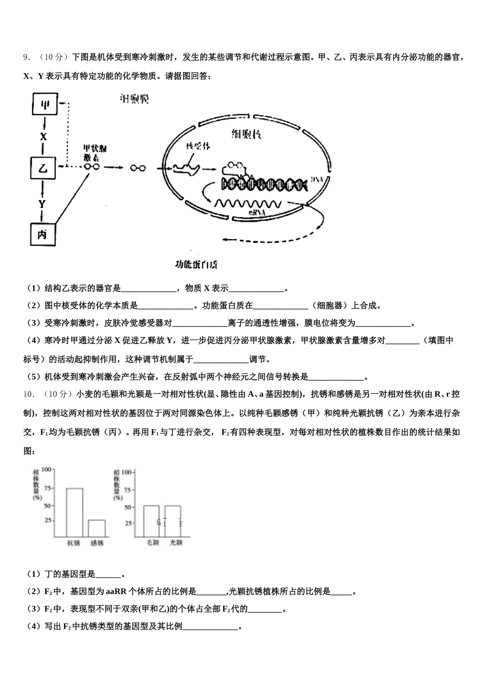 2024-2025学年山东省青岛市西海岸新区胶南第一高级中学高一生物第二学期期末学业水平测试试题含解析_第3页