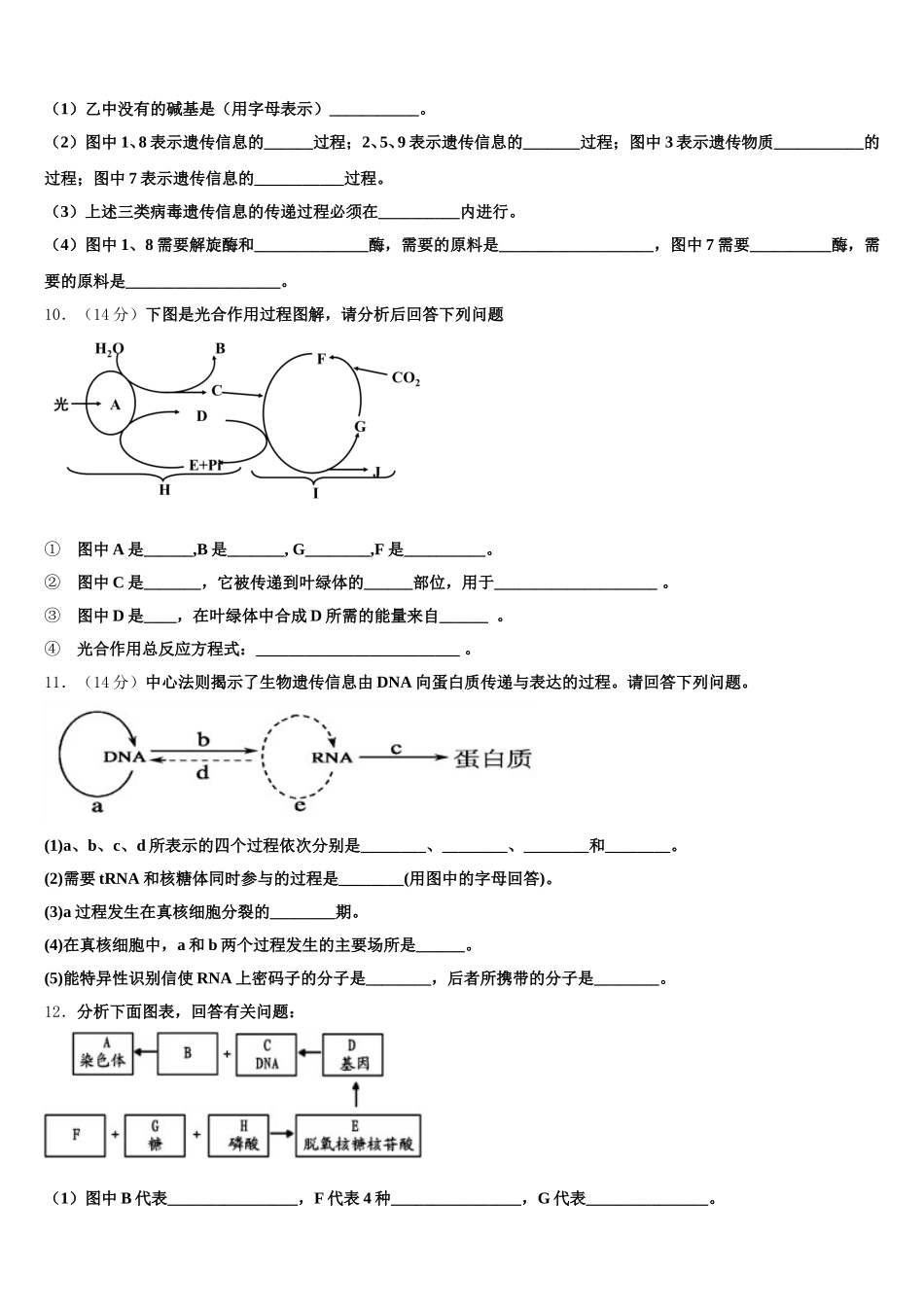 2024-2025学年山东省枣庄第八中学高一下生物期末综合测试模拟试题含解析_第3页