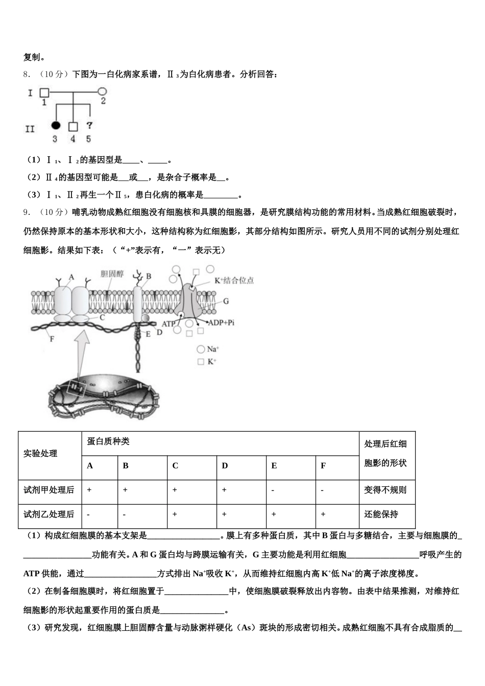 2025届山东省济宁市嘉祥一中生物高一第二学期期末联考试题含解析_第3页