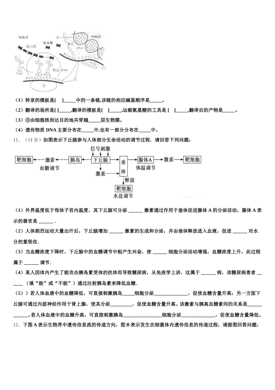 2024-2025学年山东省日照市莒县、岚山高一下生物期末监测模拟试题含解析_第3页