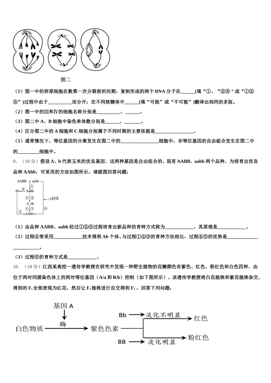 山东省邹城市一中2025届生物高一第二学期期末达标检测模拟试题含解析_第3页