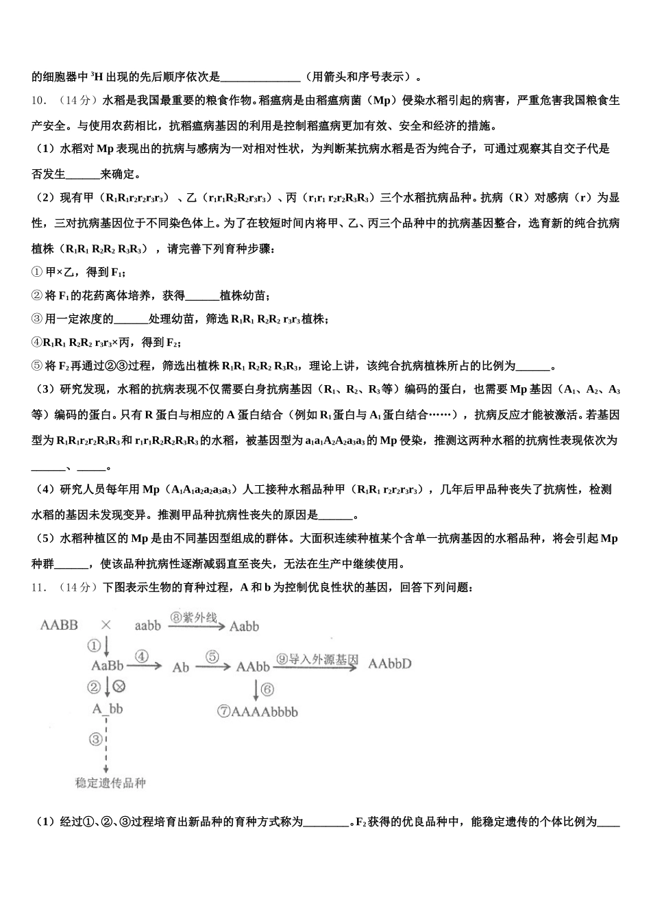 湖南省茶陵县第三中学2024-2025学年生物高一下期末质量检测模拟试题含解析_第3页