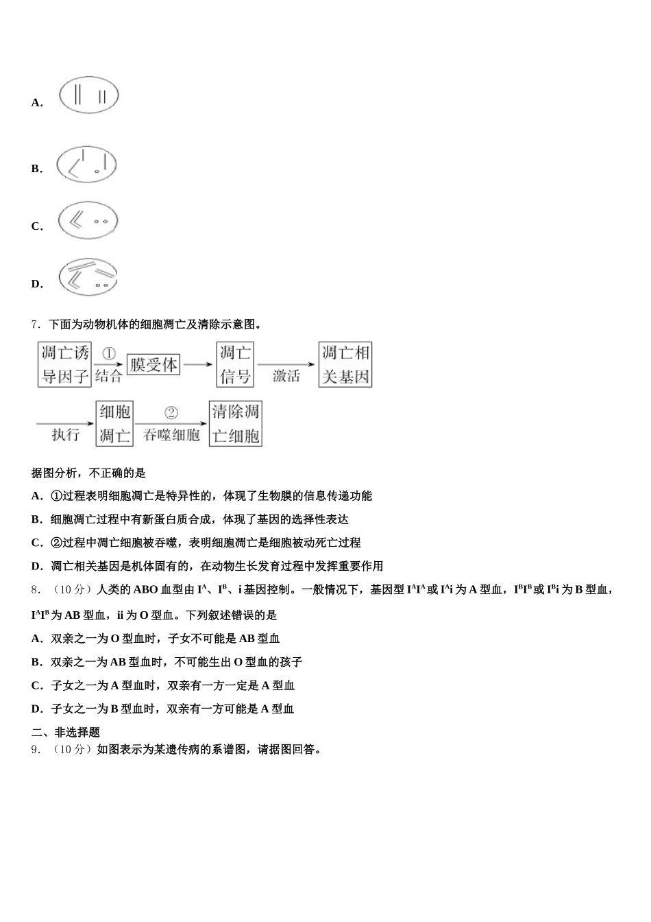 2025年湖南省邵阳市邵东县第四中学高一下生物期末质量跟踪监视模拟试题含解析_第2页