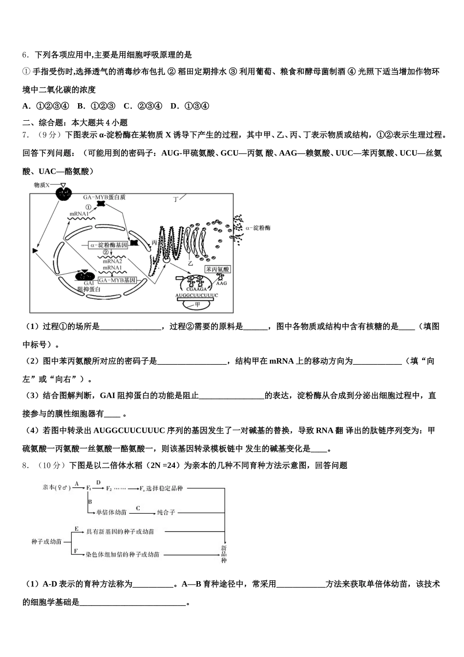 湖南省衡阳市祁东县第二中学2025届生物高一下期末质量跟踪监视试题含解析_第2页