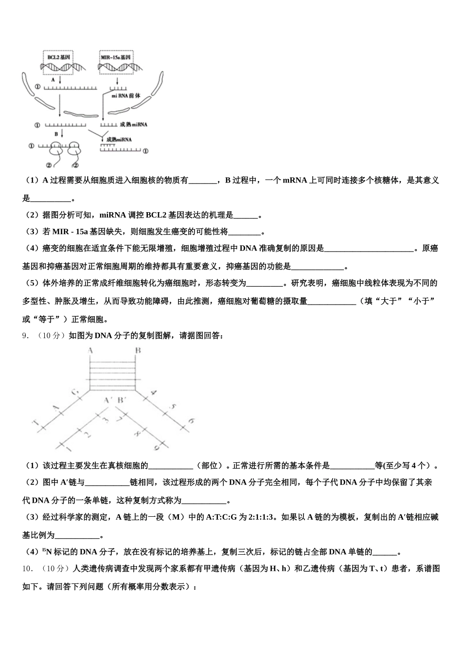 2025届湖南省长沙市湘一芙蓉中学高一下生物期末质量跟踪监视模拟试题含解析_第3页