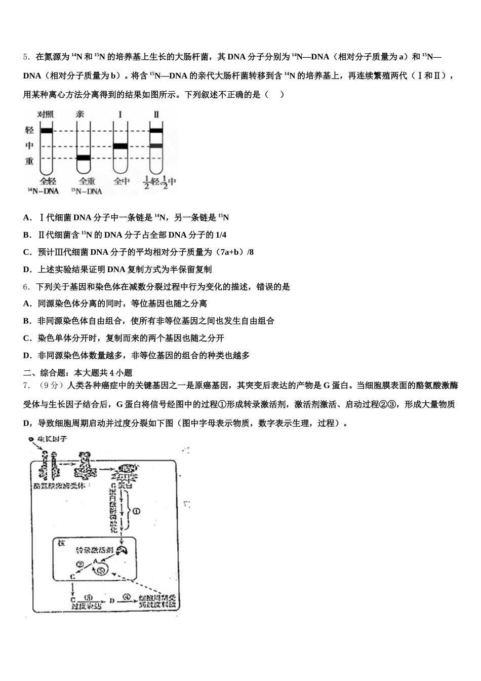 2024-2025学年湖南省邵东县一中生物高一下期末学业水平测试模拟试题含解析_第2页