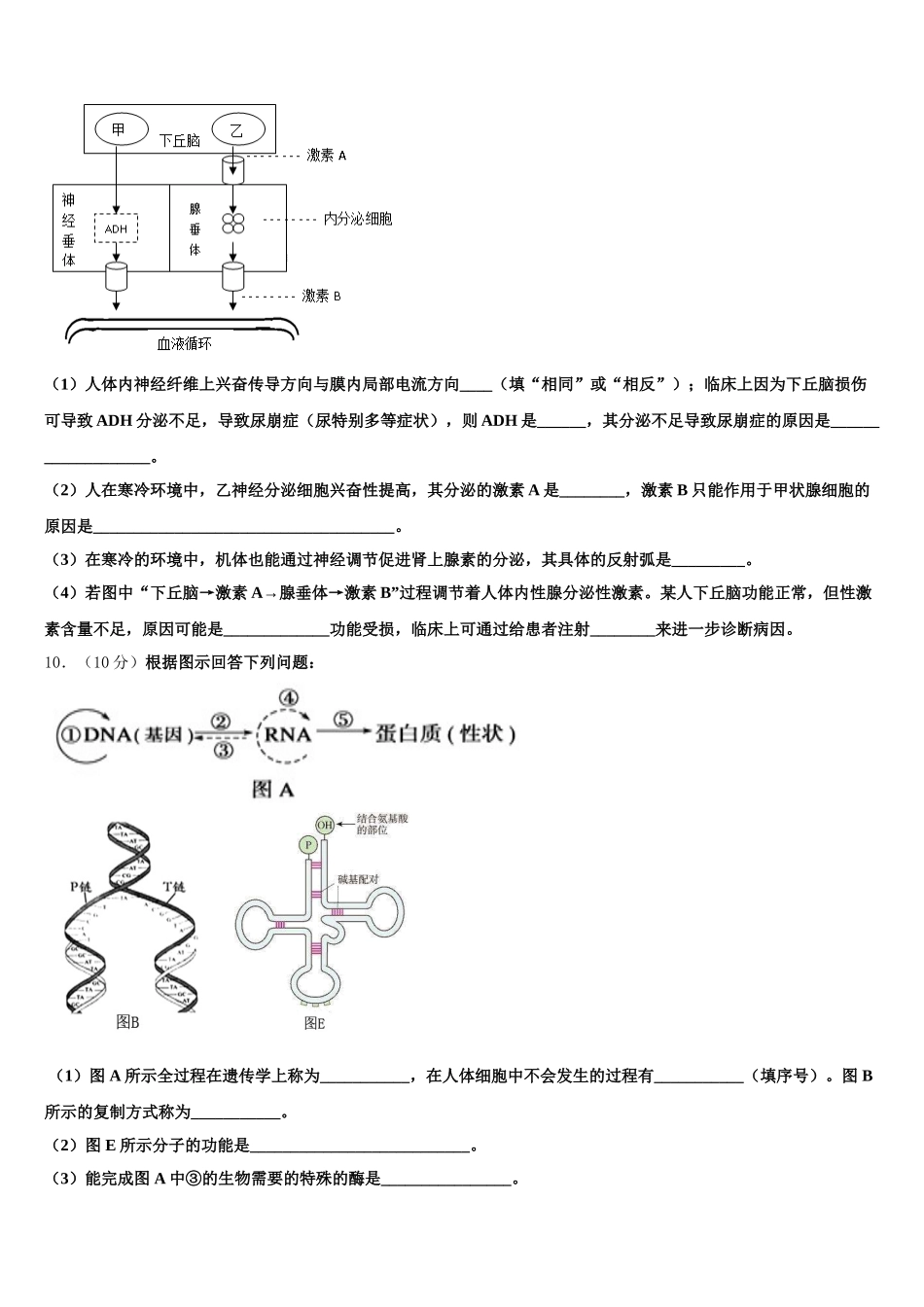 2025年湖南省洞口县九中高一生物第二学期期末复习检测试题含解析_第3页