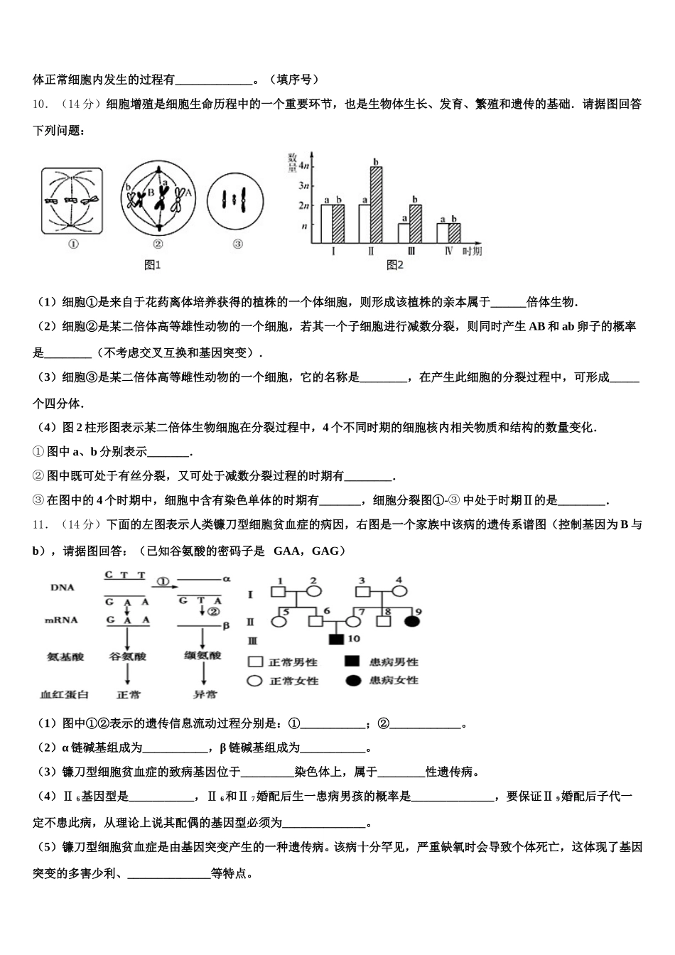 湖南省衡阳县2025届高一生物第二学期期末质量检测模拟试题含解析_第3页