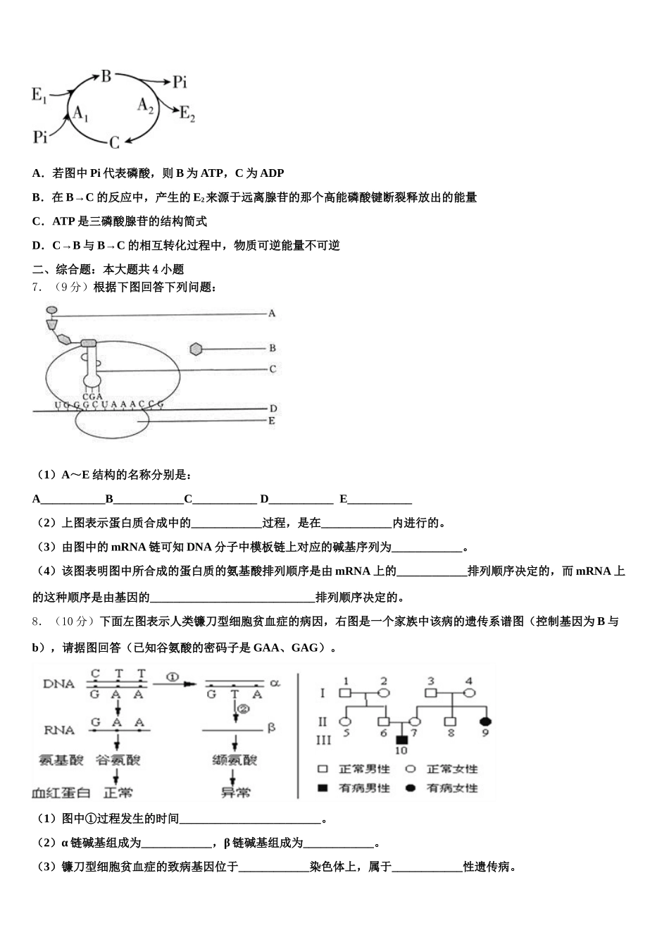 2025届稳派教育高一下生物期末复习检测模拟试题含解析_第2页