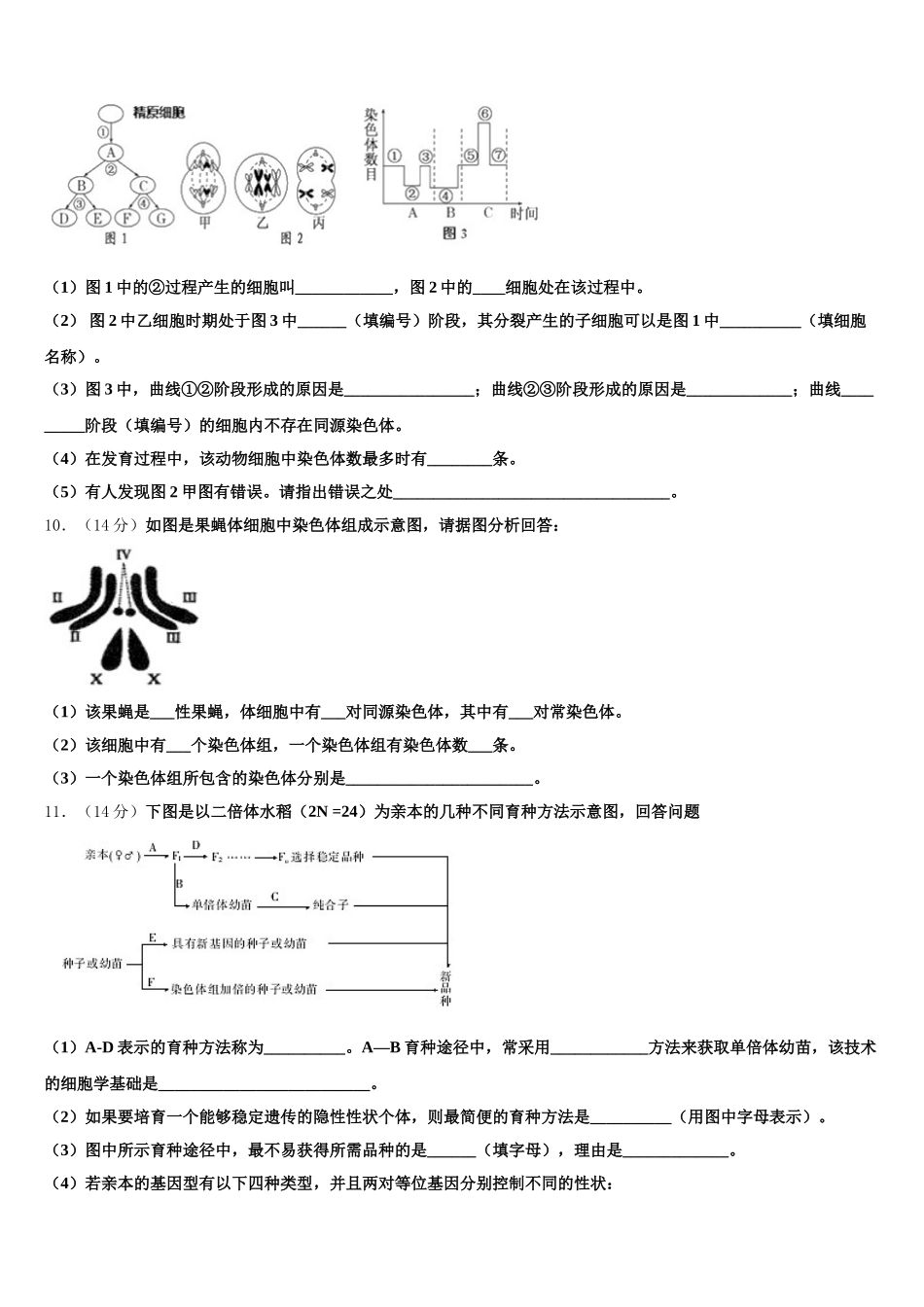 2025年湖南省长沙市雅礼中学高一生物第二学期期末质量检测试题含解析_第3页