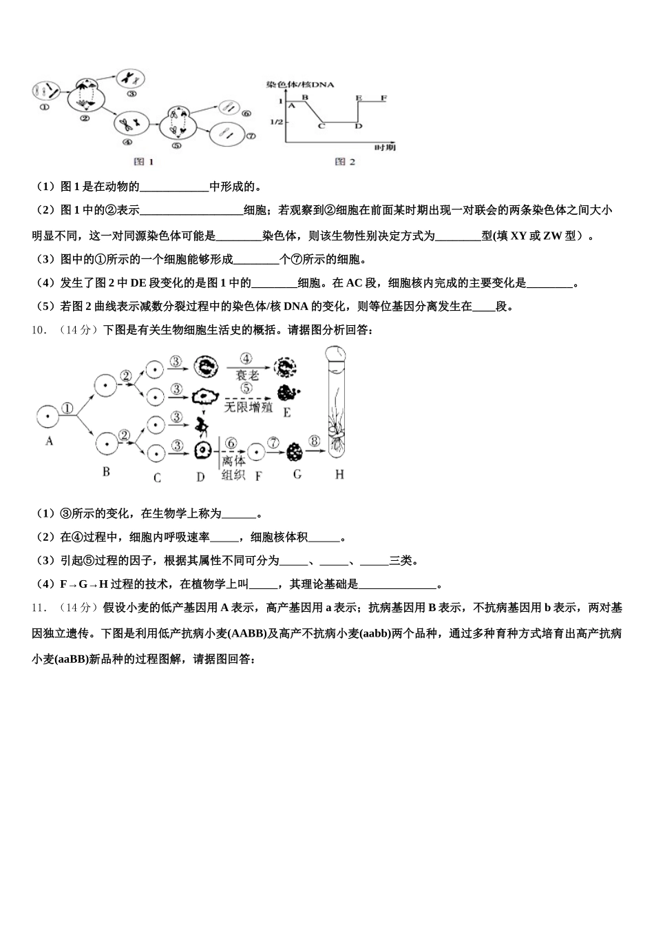 2025年湖南省益阳市桃江第一中学高一生物第二学期期末质量检测模拟试题含解析_第3页