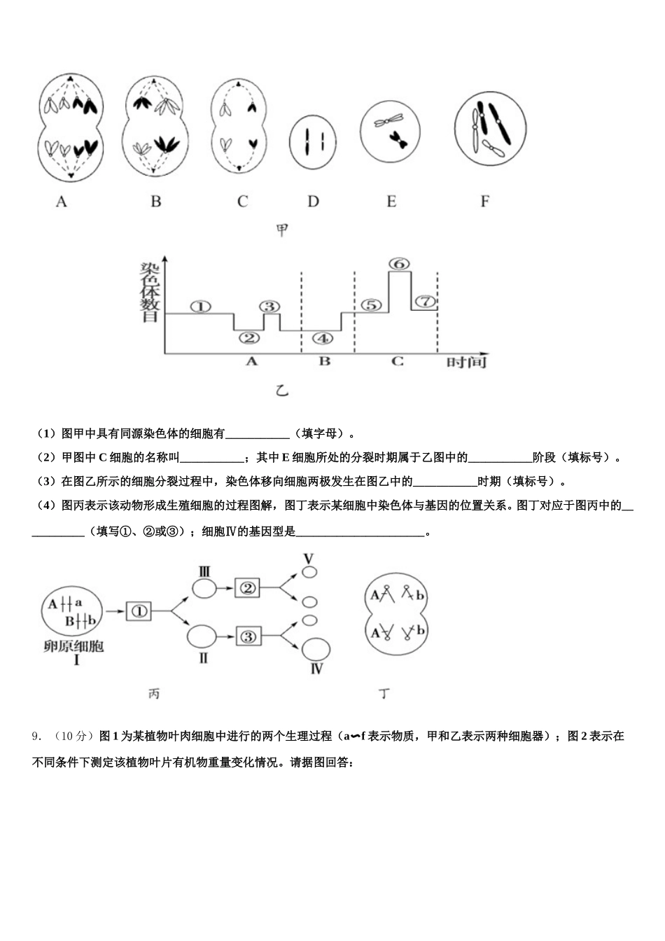 2025届长沙市明德中学生物高一下期末教学质量检测试题含解析_第3页