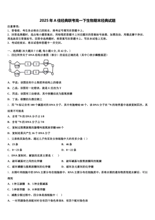 2025年A佳经典联考高一下生物期末经典试题含解析